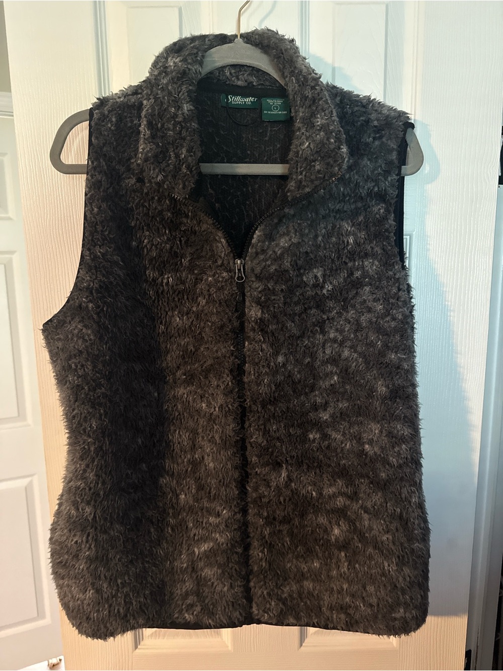 Stillwater Black Faux Fur Zip Vest